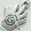 Zinc Alloy Hand Pendants, plated, twist cadmium free 