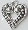 Zinc Alloy Heart Pendants, plated nickel, lead & cadmium free, 12mm 