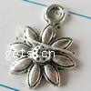 Zinc Alloy Flower Pendants, plated nickel, lead & cadmium free 