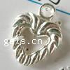 Zinc Alloy Heart Pendants, plated nickel, lead & cadmium free 