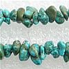 Naturel puce perles Turquoise, Turquoise teint, pepite, bleu, 3-10mm pouce, Vendu par brin