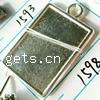 Zinc Alloy Pendant Cabochon Setting, Rectangle, plated cadmium free 