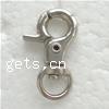 Zinc Alloy Key Clasp, platinum color plated 