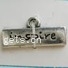 Zinc Alloy Message Pendants, Rectangle, plated nickel, lead & cadmium free 