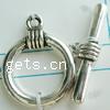 Zinc Alloy Toggle Clasp, Round, single-strand nickel, lead & cadmium free 