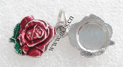 Zink Legierung Emaille Anhänger , Zinklegierung, Blume, plattiert, geschichtet, keine, 20x14x3mm, verkauft von PC