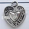 Zinc Alloy Heart Pendants, plated lead & cadmium free 