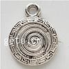 Zinc Alloy Flat Round Pendants, plated nickel, lead & cadmium free Approx 