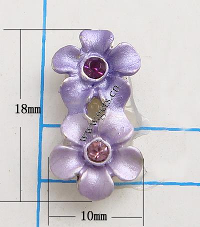 Emaille Zink Legierung Connector, Zinklegierung, Blume, plattiert, mit Strass, keine, 18x10mm, verkauft von PC