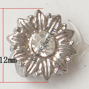 Rhinestone Zinc Alloy Connector, Flower, plated, with Mideast rhinestone, more colors for choice, nickel free, Grade A, 12x12x4mm, Sold By PC