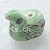 Animal Porcelain Beads, hand drawing, light green 