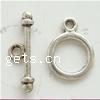 Zinc Alloy Toggle Clasp, Round, single-strand nickel, lead & cadmium free 