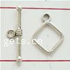 Zinc Alloy Toggle Clasp, Diamond Shape, single-strand nickel, lead & cadmium free 