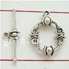 Zinc Alloy Toggle Clasp, Flower, single-strand nickel, lead & cadmium free 