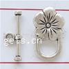 Zinc Alloy Toggle Clasp, Flower, single-strand nickel, lead & cadmium free 