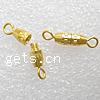 Brass Screw Clasp, Oval, plated, single-strand 