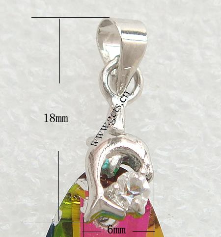 Messing Anhängerschlaufe, Dolphin, plattiert, mit Strass, keine, 18x6mm, verkauft von PC