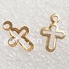 Brass Cross Pendants, plated, hollow 