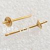 Brass Earring Stud Component, stainless steel post pin, plated 