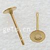 Brass Earring Stud Component, stainless steel post pin, plated 