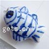 Animal Porcelain Beads, Fish, hand drawing 