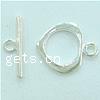 Sterling Silver Toggle Clasp, 925 Sterling Silver, Heart, plated, single-strand 13mm 