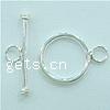 Sterling Silber Knebelverschluss, 925 Sterling Silber, rund, Einzelstrang, keine, Bohrung:ca. 4.8mm, verkauft von setzen