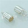 Sterling Silver End Caps, 925 Sterling Silver, Tube, plated 