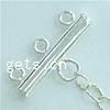 Sterling Silver Connector Bar, 925 Sterling Silver, plated, 1/3 loop 