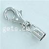 Sterling Silver Lobster Claw Cord Clasp, 925 Sterling Silver, Tube, plated 