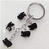 Enamel Zinc Alloy Key Chain, Animal, black, cadmium free 