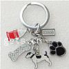 Enamel Zinc Alloy Key Chain, platinum color plated, multi-colored, cadmium free   