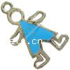 Character Shaped Zinc Alloy Pendants, Boy, plated, enamel nickel, lead & cadmium free 