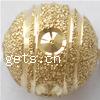 Brass Stardust Beads, Round, plated, flower cut & stripe 8mm Approx 1.8mm 