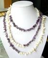 Gemstone Freshwater Pearl Necklace, with Amethyst, February Birthstone, 59 inch Inch 