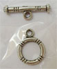 Zinc Alloy Toggle Clasp, Round, textured & single-strand cadmium free 