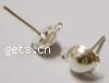 Iron Earring Stud Component, Ball, plated nickel, lead & cadmium free 