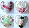 Handmade Lampwork Beads,Heart,15mm 