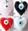 20mm heart-shaped lampwork glass pendant