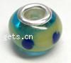 Lampwork Sterling Silver Double Core Beads, Rondelle Approx 4.5MM 