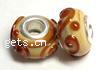 Lampwork Sterling Silver Double Core Beads, Rondelle Approx 4.5MM 