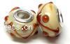 Lampwork Sterling Silver Double Core Beads, Rondelle, 13x8mm, Hole:Approx 4.5MM, Sold by PC