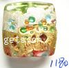 Gold Foil Lampwork Beads, Square 