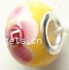 Lampwork Sterling Silver Double Core Beads, Rondelle Approx 4.5MM 