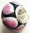 Lampwork Sterling Silver Double Core Beads, Rondelle, 13x8mm, Hole:Approx 4.5MM, Sold by PC