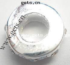 Strass Zink Legierung Europa Perlen, Zinklegierung, Kreisring, plattiert, ohne troll & mit Strass, keine, 10x10x4mm, Bohrung:ca. 4mm, verkauft von PC