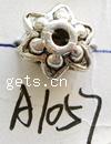 Zinc Alloy Bead Caps, Flower, plated cadmium free, 9mm 