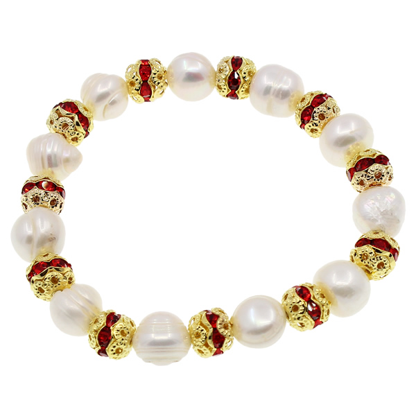 2:gold color plated with red rhinestone