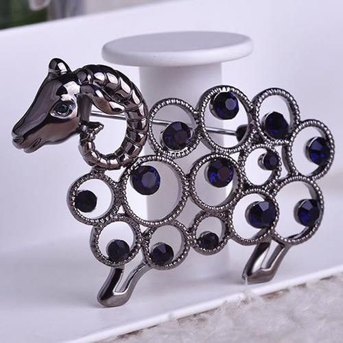 1:plumbum black plated with deep blue rhinestone