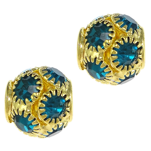 4:gold color plated with blue rhinestone